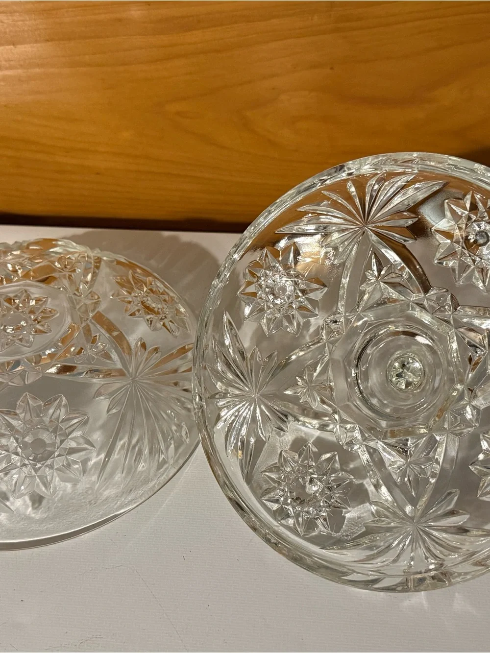 Anchor Hocking Clear Pressed Glass Covered Candy Dish